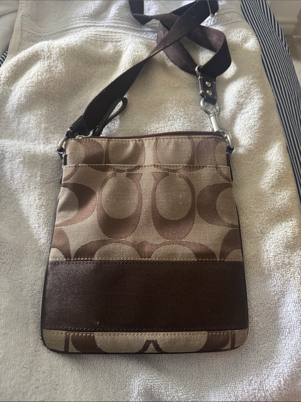 Coach Brown Signature Crossbody Bag